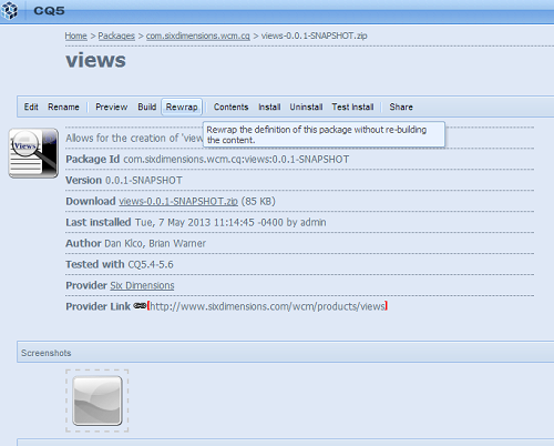 Updating a Package in CQ 5.4